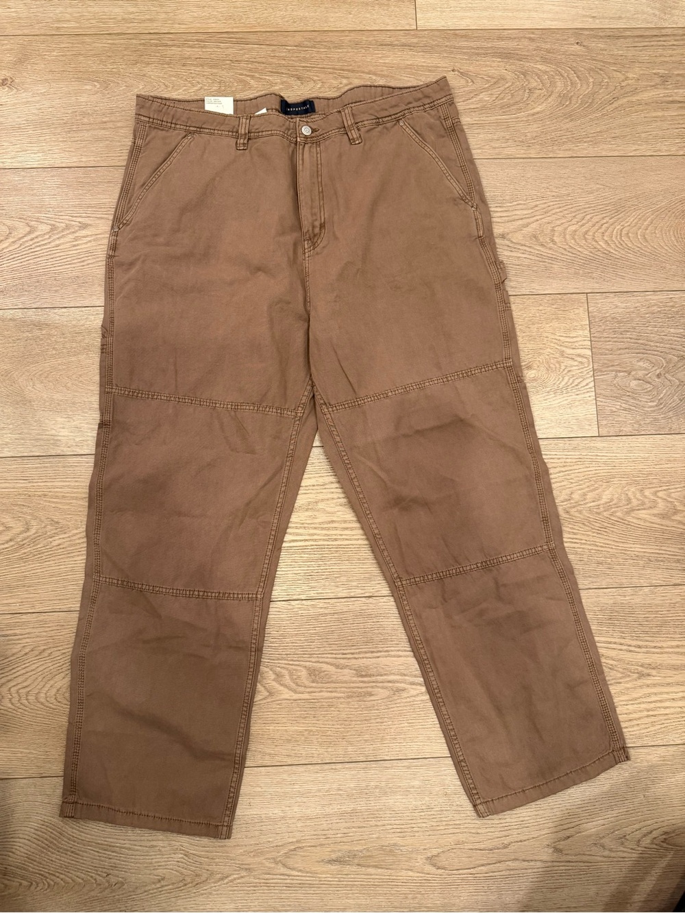 NWT Men’s Aeropostale Brown Carpenter Work Pants XXL Canvas Straight Leg Utility
